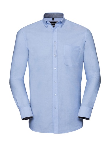 Men's LS Tailored Washed Oxford Shirt Oxford Blue/Oxford Navy