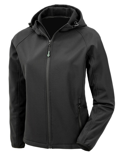 Women's Recycled 3-Layer Hooded Softshell Black