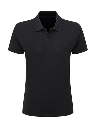 Poly Cotton Polo Women Black