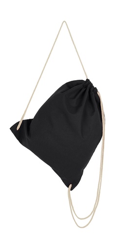 Cotton Drawstring Backpack Black