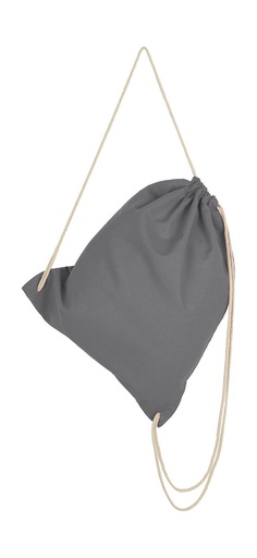 Cotton Drawstring Backpack Dark Grey