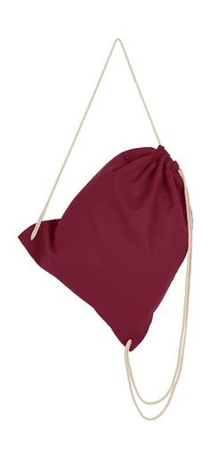 Cotton Drawstring Backpack Burgundy