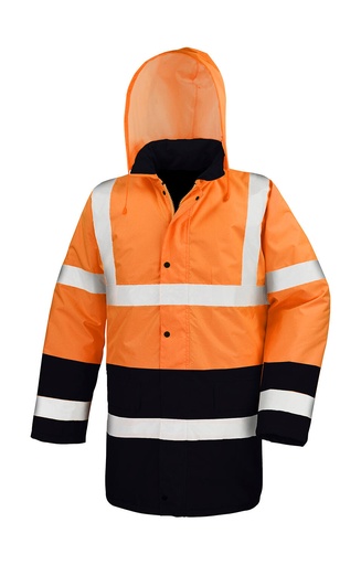 Core Motorway 2-Tone Safety Coat Fluorescent Orange/Black