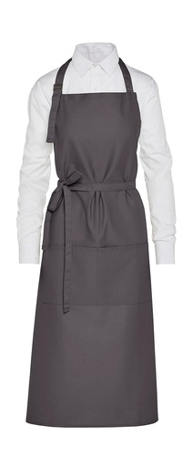 AMSTERDAM - Recycled Bib Apron with Pocket Grey