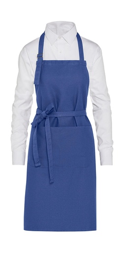 LISBON - Organic Heavyweight Bib Apron with Pocket Royal Blue
