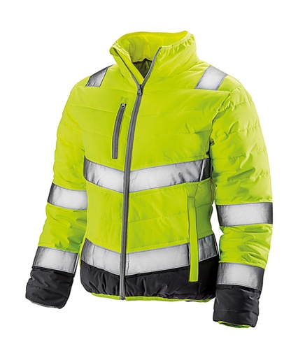 Women's Soft Padded Safety Jacket Fluo Yellow/Grey