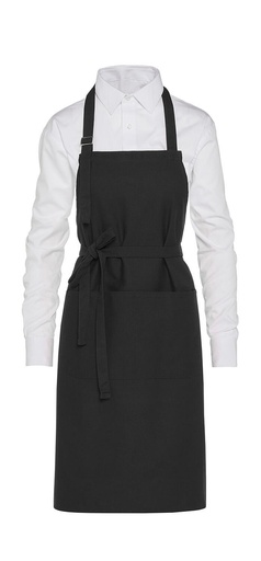 LISBON - Cotton Heavyweight Bib Apron with Pocket Black