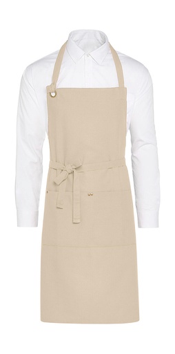 PROVENCE - Eyelet Bib Apron with Pocket Natural