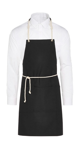 CORSICA - Cord Bib Apron with Pocket Black