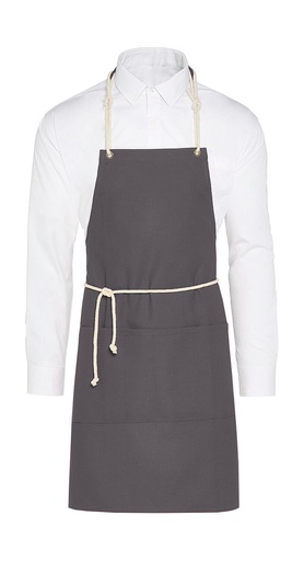 CORSICA - Cord Bib Apron with Pocket Grey