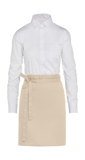 BRUSSELS - Short Bistro Apron with Pocket Natural