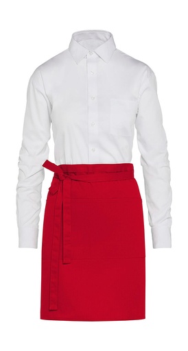 BRUSSELS - Short Bistro Apron with Pocket Red