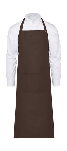 AMSTERDAM Bib Apron with Pocket Brown