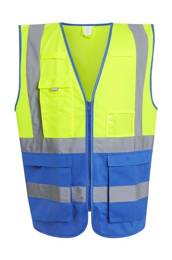 Pro Hi-Vis Executive Vest Yellow/Royal Blue