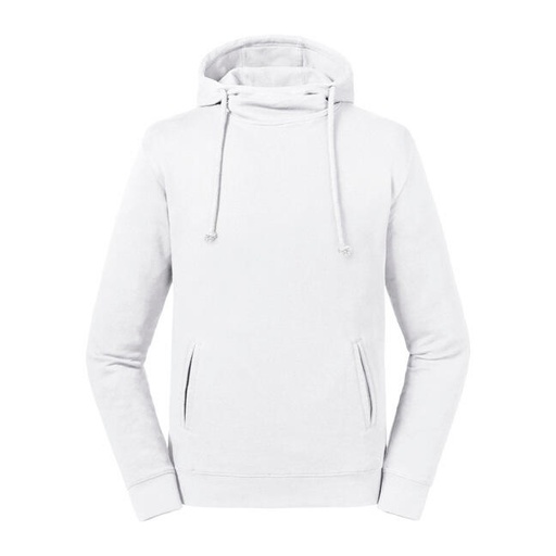 Pure Organic High Collar Hooded Sweat White