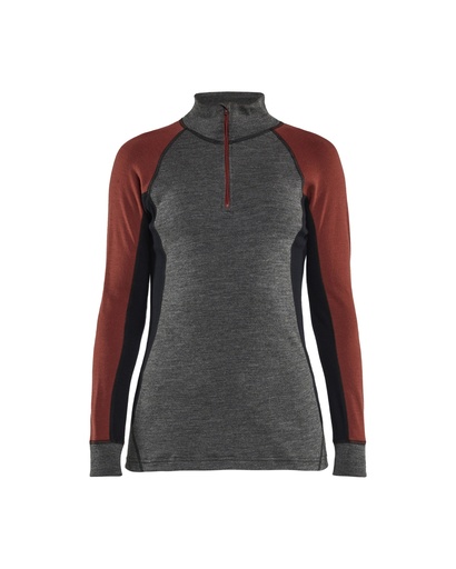 7299 Dames Onderhemd met halve rits merinowol XWARM