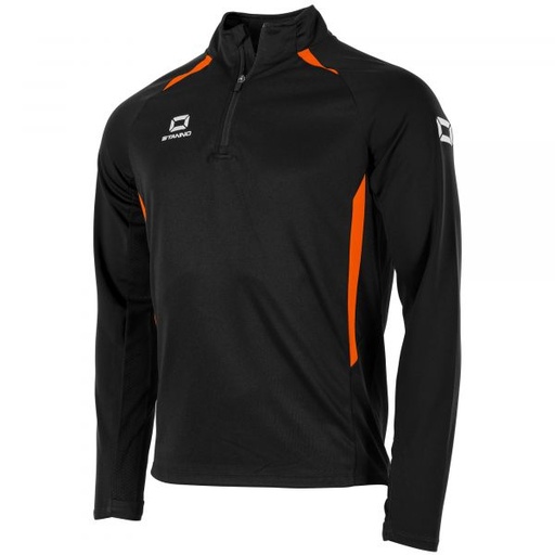 Stadio Quarter Zip top — Black-Orange