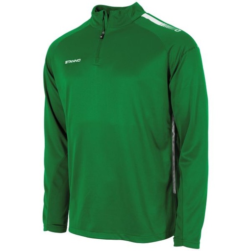 First Quarter Zip Top — Green-White