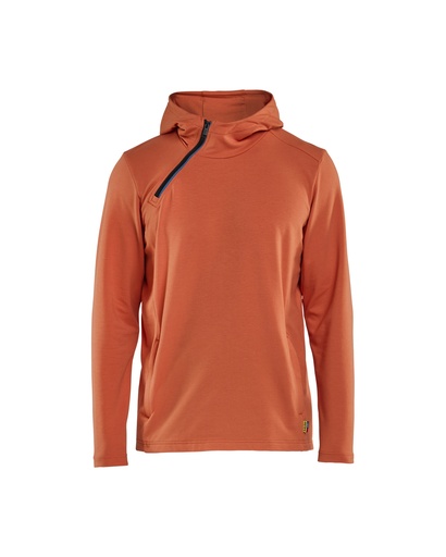 3594 Hoodie met schuine halve rits