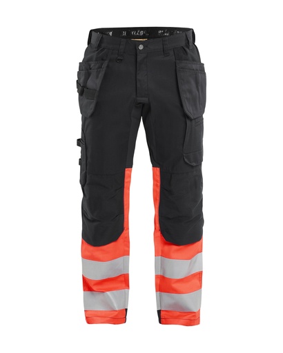 1558 High Vis werkbroek met stretch en gereedschapzakken