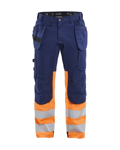 1558 High Vis werkbroek met stretch en gereedschapzakken