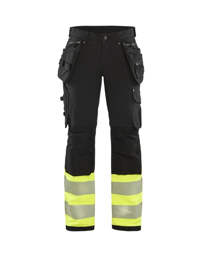 7193 Dames High Vis werkbroek 4-weg stretch met gereedschapszakken