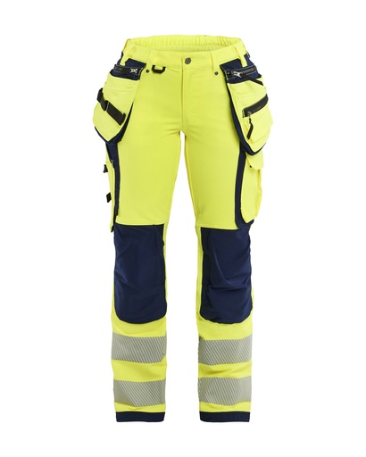7197 Dames High Vis werkbroek 4-weg stretch met gereedschapszakken