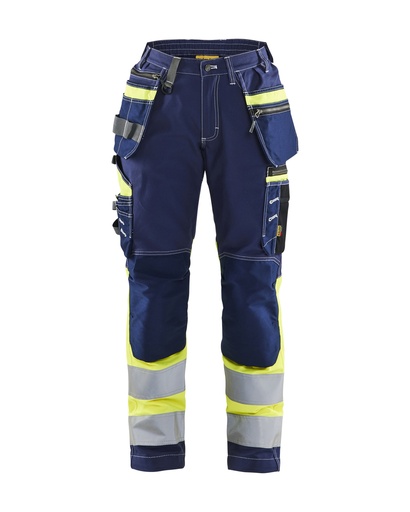 7196 Dames High Vis werkbroek met Stretch en gereedschapszakken