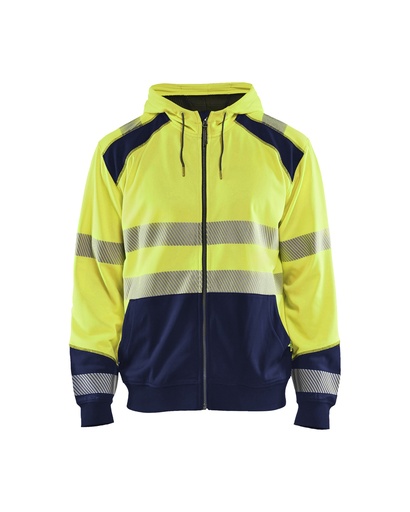 3546 Hooded sweatshirt met rits High Vis