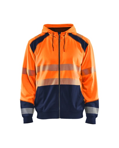 3546 Hooded sweatshirt met rits High Vis