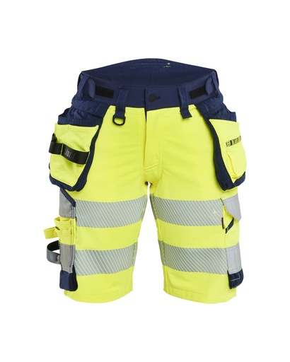 7020 Dames High Vis short 4-weg stretch met gereedschapzakken