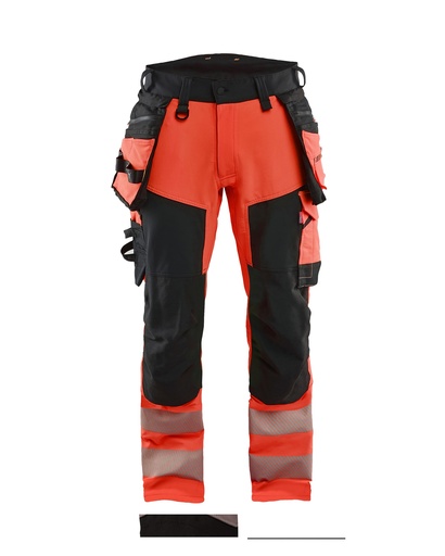 1122 High Vis werkbroek 4-weg stretch met gereedschapszakken