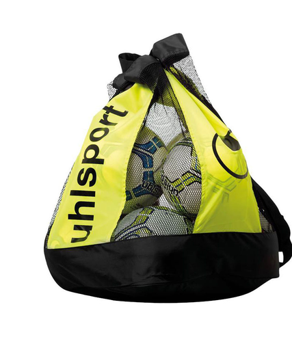 [100426302-One Size] Ballbag (12 Balls) Black/Fluo Yellow