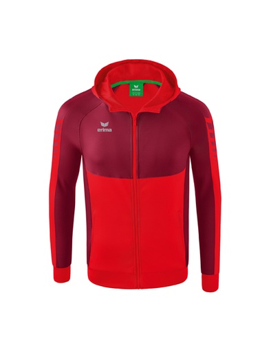 Six Wings trainingsjack met capuchon rood/bordeaux