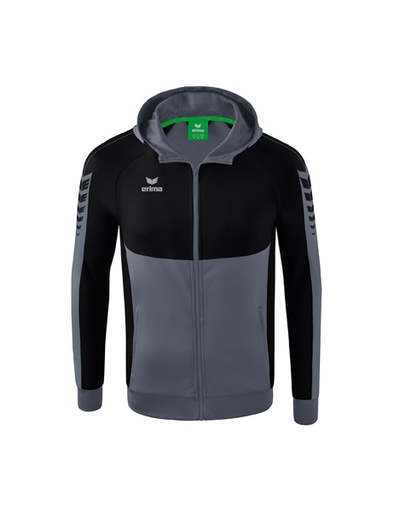 Six Wings trainingsjack met capuchon slate grey/zwart