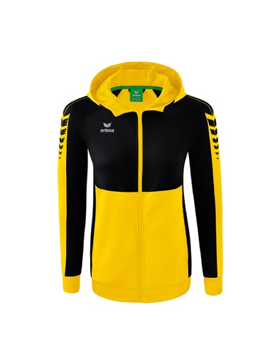 Six Wings trainingsjack met capuchon geel/zwart Dames