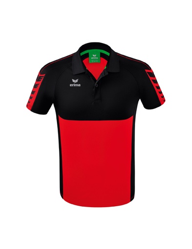 Six Wings polo rood/zwart