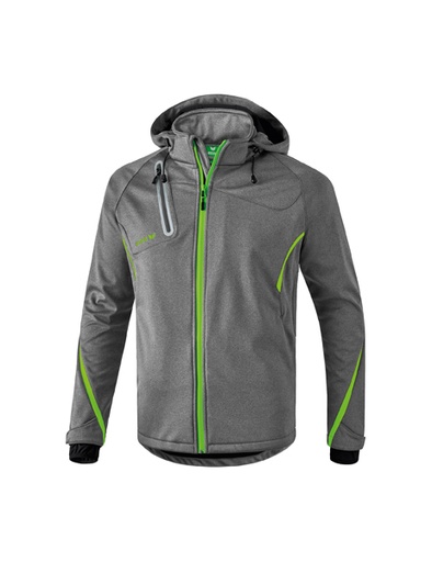 Outdoor Basics Functioneel softshell jack grey melange/green gecko