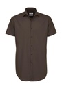 Black Tie SSL/men Poplin Shirt Coffee Bean