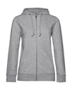Zipped Hooded /women Heather Grey