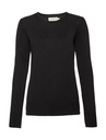 Ladies' Crew Neck Knitted Pullover Black