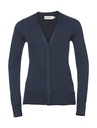 Ladies’ V-Neck Knitted Cardigan French Navy