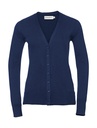 Ladies’ V-Neck Knitted Cardigan Denim Marl
