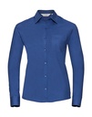 Ladies' Cotton Poplin Shirt LS Aztec Blue