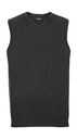 Adults' V-Neck Sleeveless Knitted Pullover Charcoal Marl