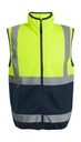 Pro Hi-Vis Full Zip Gilet Yellow/Navy