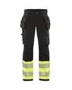7193 Dames High Vis werkbroek 4-weg stretch met gereedschapszakken