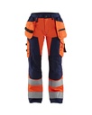 7156 Dames High Vis werkbroek met gereedschapzakken