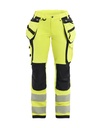 7197 Dames High Vis werkbroek 4-weg stretch met gereedschapszakken