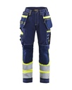 7196 Dames High Vis werkbroek met Stretch en gereedschapszakken